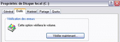 ScanDisk sur Windows XP