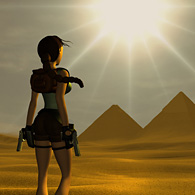 Lara Croft de retour en Egypte en 1999 (image promotionnelle de TR4)